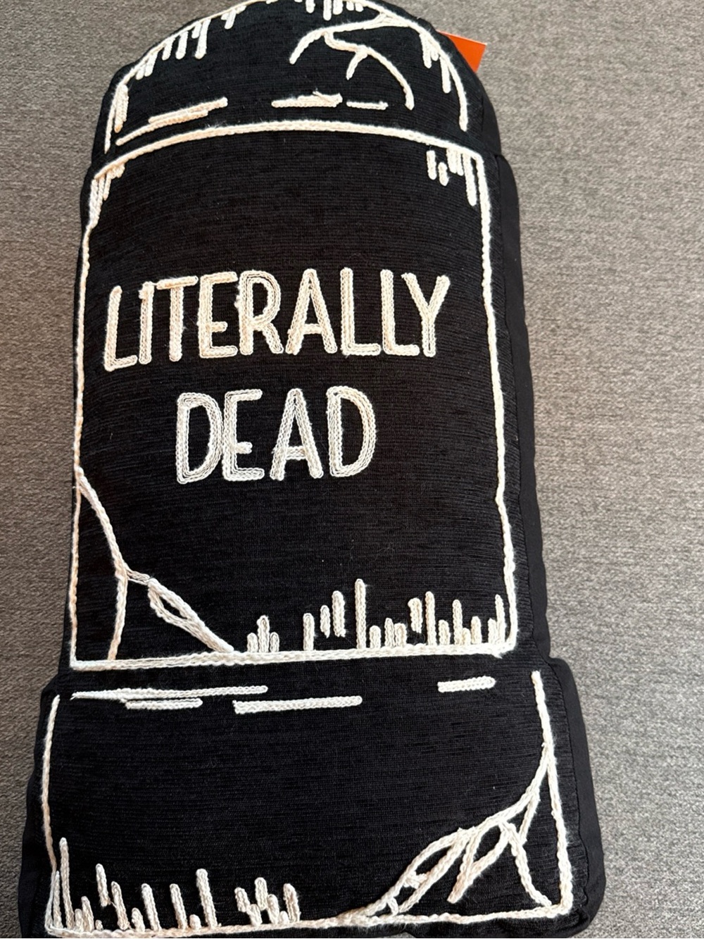 Celebrate Together "Literally Dead" Headstone Decorative Halloween Pillow NWT